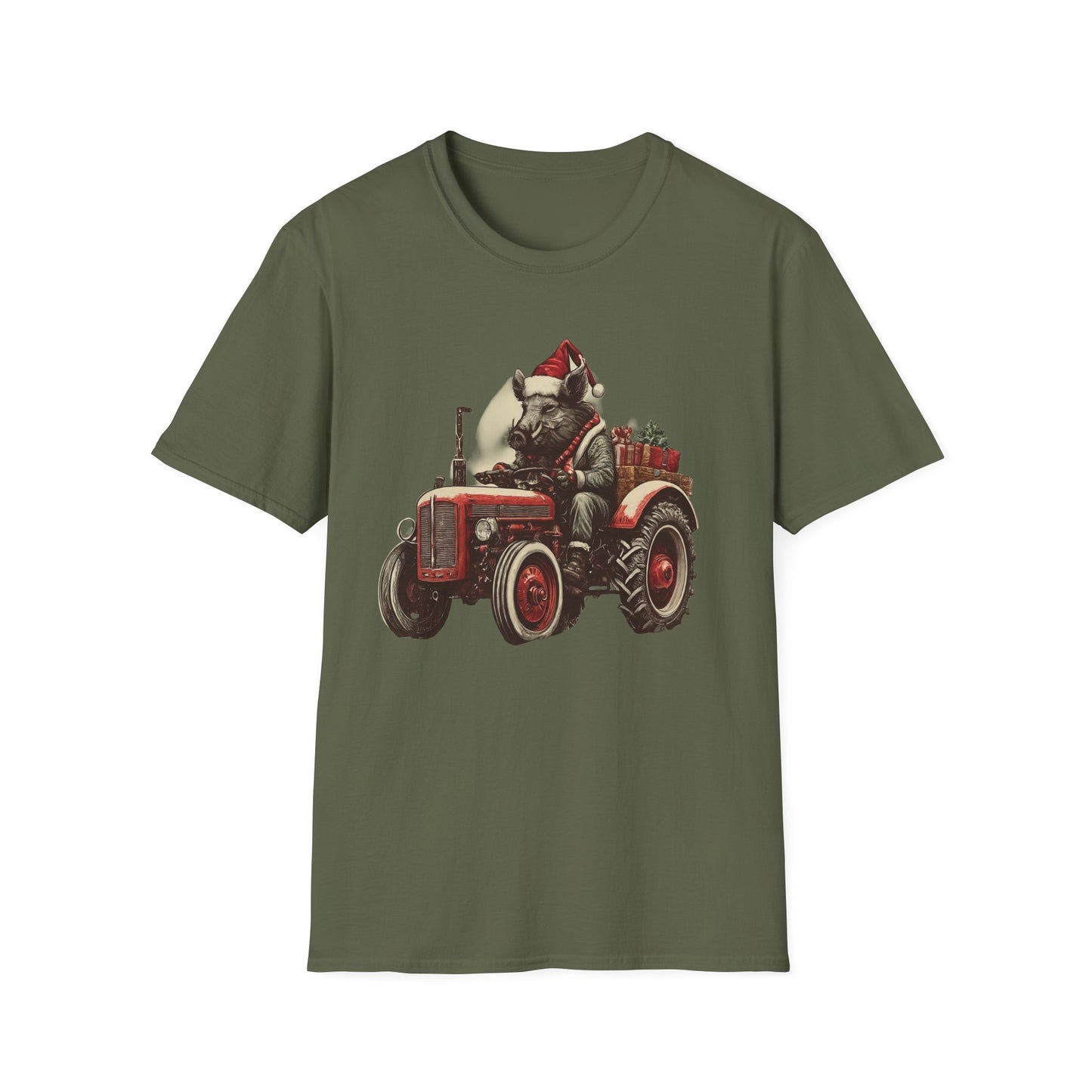 Christmas Tractor and Farmer Santa Pig