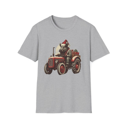 Christmas Tractor and Farmer Santa Pig