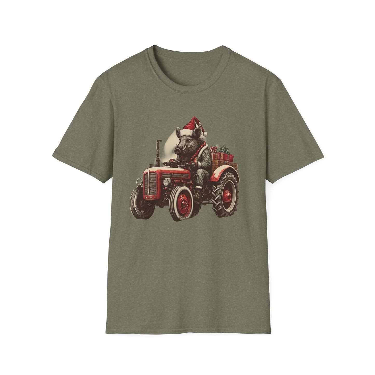 Christmas Tractor and Farmer Santa Pig