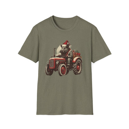 Christmas Tractor and Farmer Santa Pig