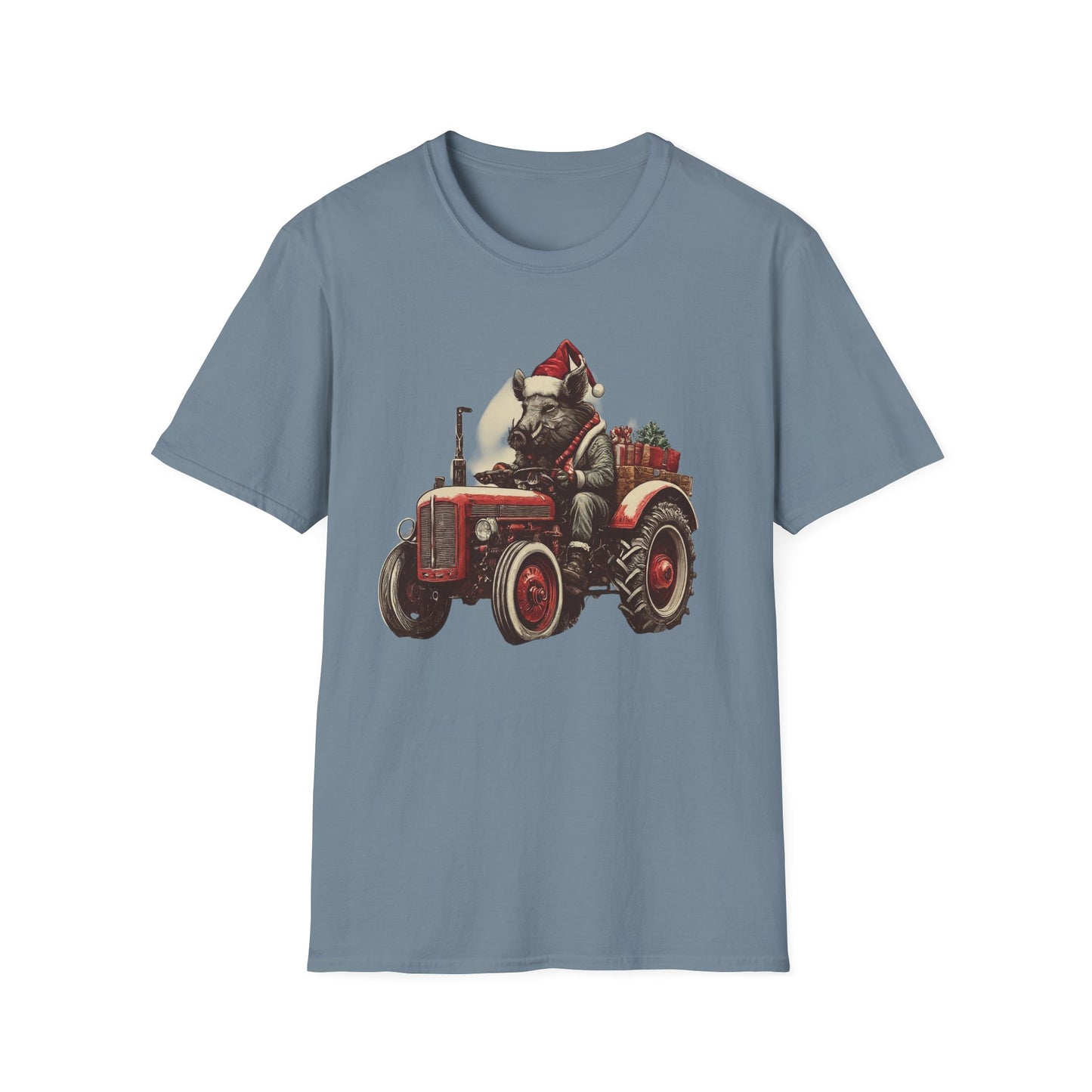 Christmas Tractor and Farmer Santa Pig