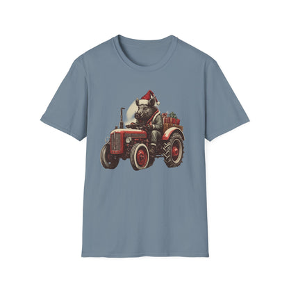 Christmas Tractor and Farmer Santa Pig