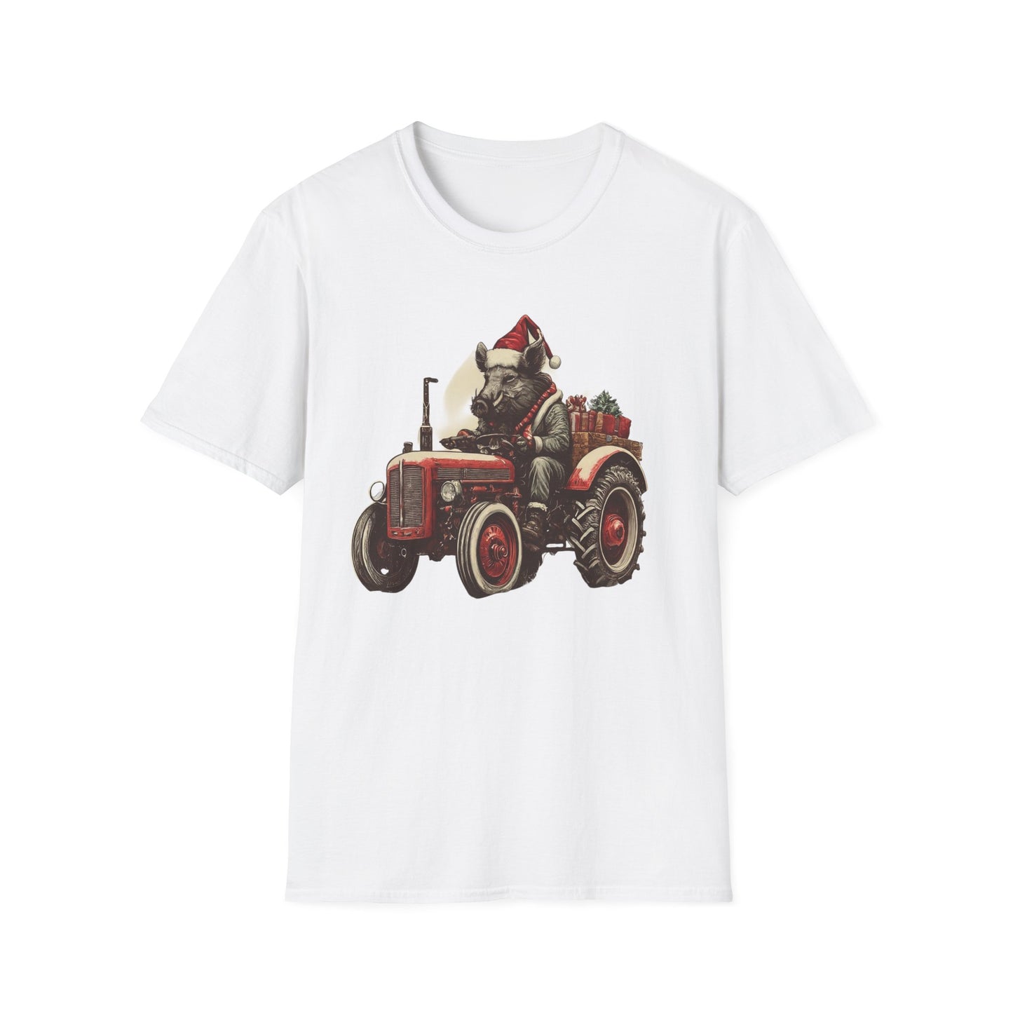 Christmas Tractor and Farmer Santa Pig