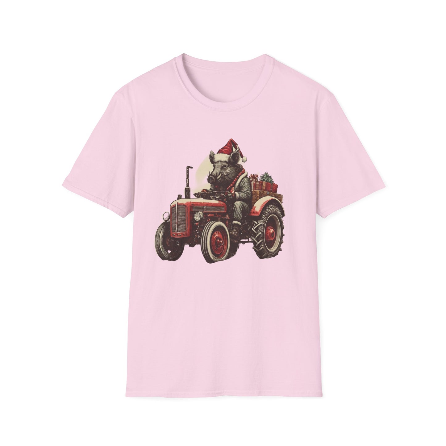 Christmas Tractor and Farmer Santa Pig