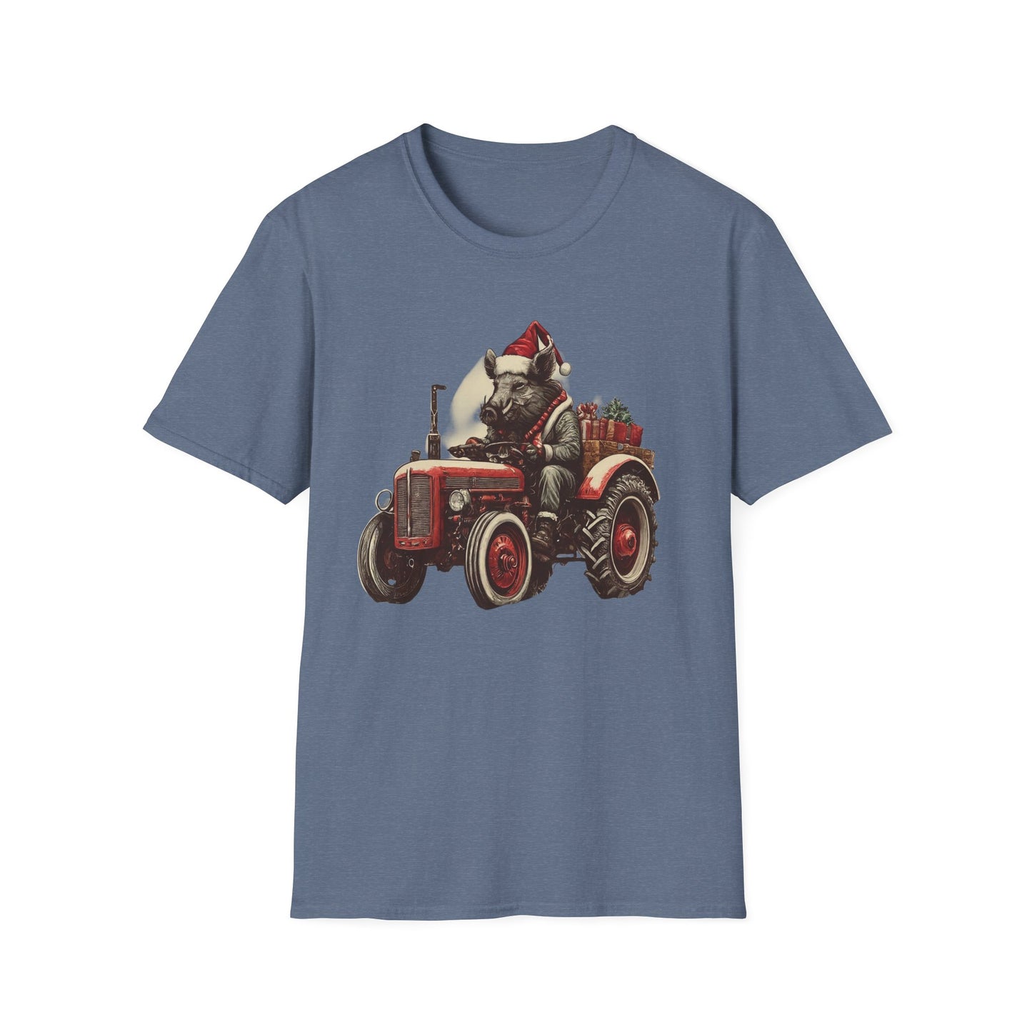 Christmas Tractor and Farmer Santa Pig