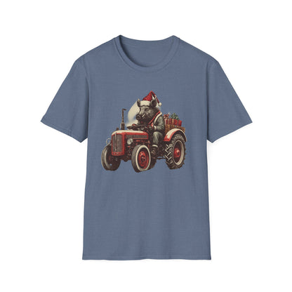 Christmas Tractor and Farmer Santa Pig