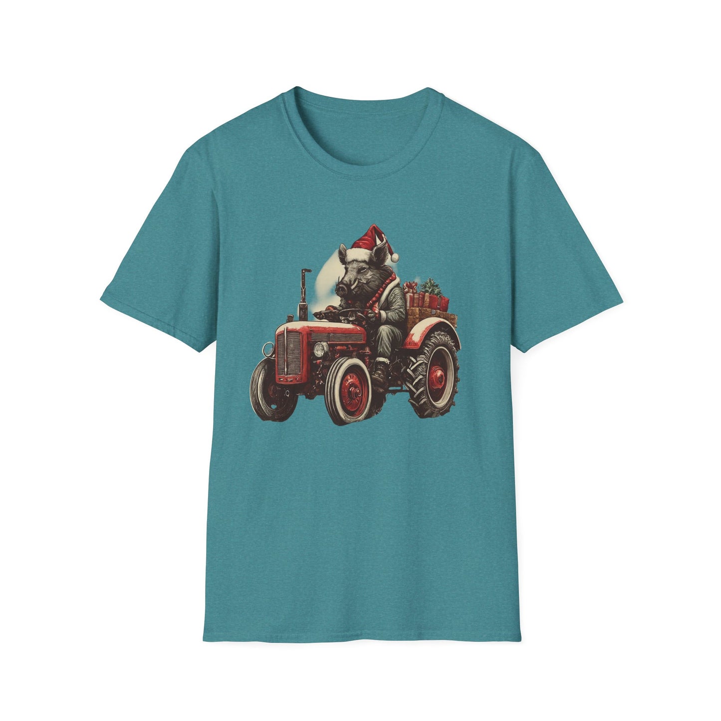 Christmas Tractor and Farmer Santa Pig