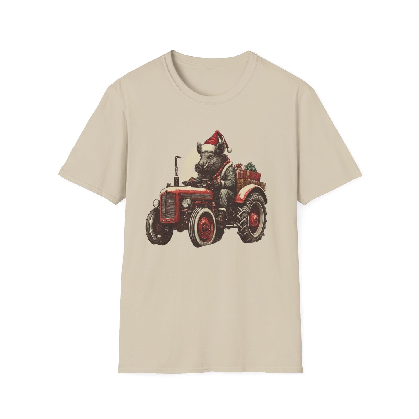 Christmas Tractor and Farmer Santa Pig