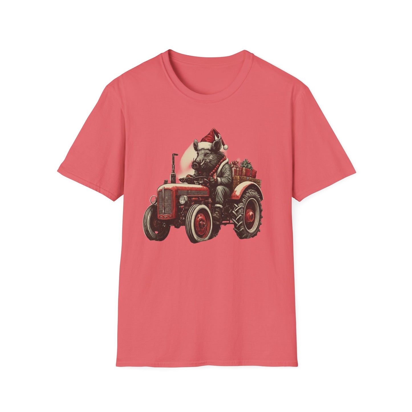 Christmas Tractor and Farmer Santa Pig