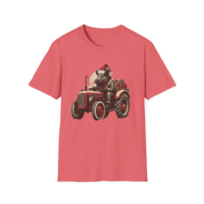 Christmas Tractor and Farmer Santa Pig